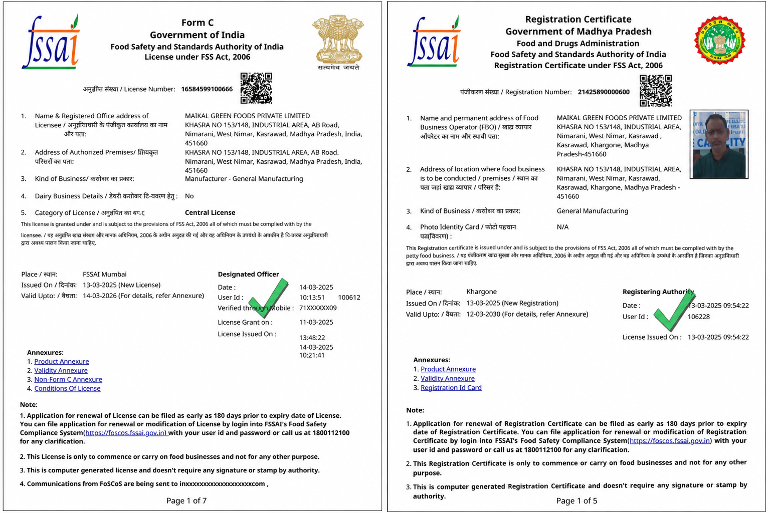 FSSAI Certificate
